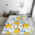 thumbnail image 5 of Honeii Ducks and Anchors Print Fleece Blanket - Throw Blanket for Bed, Sofa, Couch, Camping, and Travel , Microplush Ultra Soft Warm Blanket-80"x60", 5 of 7