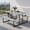 Gray, variant on Demi Bonn Outdoor Picnic Table and Bench Set for 2-4 People, Rectangular HDPE Dining Table with Metal Frame, Gray