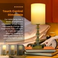 thumbnail image 2 of Touch Crystal Table Lamp, Small Bedside Lamp with USB C+A Charging Port and AC Outlet, 3 Way Dimmable Nightstand Lamp for for Bedroom Living Room, Office, 2 of 8