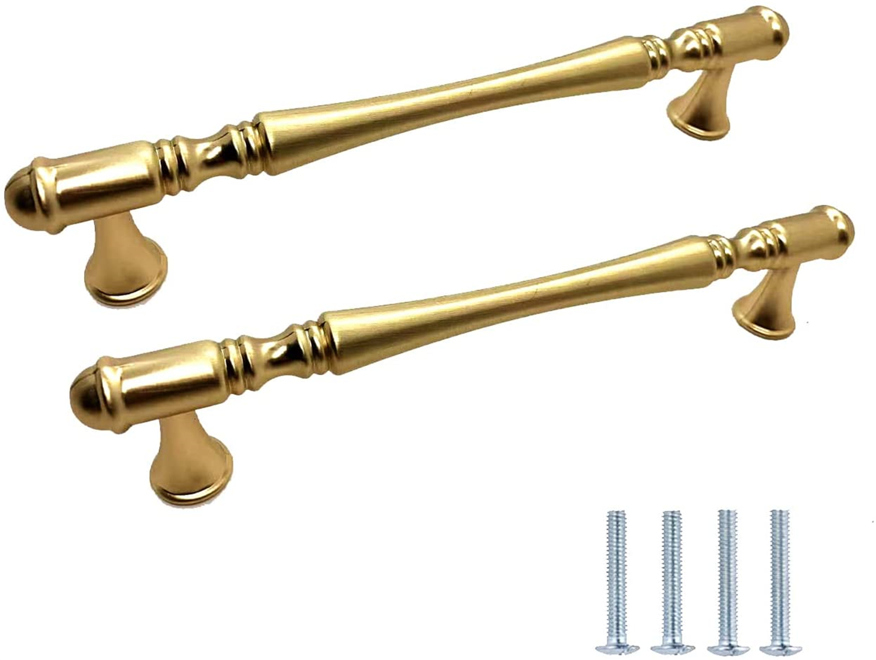 10 Pack Brushed Brass Drawer Pulls 5 Inch Zinc Alloy Handles