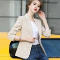thumbnail image 3 of Spring Autumn Suit Coat Women Lapel Long Sleeve Slim Fit Single Button Suit Jacket with Pockets Office Lady Outwear, 3 of 8