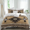thumbnail image 2 of Brown Southwest Bedding 3 Piece Duvet Cover Set Full Size, Boho Aztec Ethnic Abstract Geometric Soft Microfiber Comforter Cover with Zipper Closure & Pillowcases, Wrinkle & FadeResistant Quilt Cover, 2 of 9