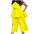 thumbnail image 2 of Dwaogom Women's Personalized Slanted Shoulder Loose Top Wide Leg Pants Two-Piece Set Women Outfits Sweatsuit Womens Half Zip Pullover, 2 of 5