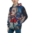 thumbnail image 2 of Harley Quinn Joker Youth Sweatshirt Hoodies Pullover 3D Print Novelty Hooded Hoody Clothes For Boys Girls Teen Clothing, 2 of 7