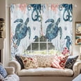 thumbnail image 4 of Swag Curtain Valances Sea Turtle Octopus Swag Valances for Kitchen Windows Ocean Starfish Coral Seaweed Short Topper Curtains Valance Tier Pair for Kitchen Bedroom Living Room Bathroom 28"x36", 4 of 8