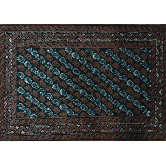 Ahgly Company Indoor Rectangle Persian Light Blue Traditional Area Rugs, 3' x 5'