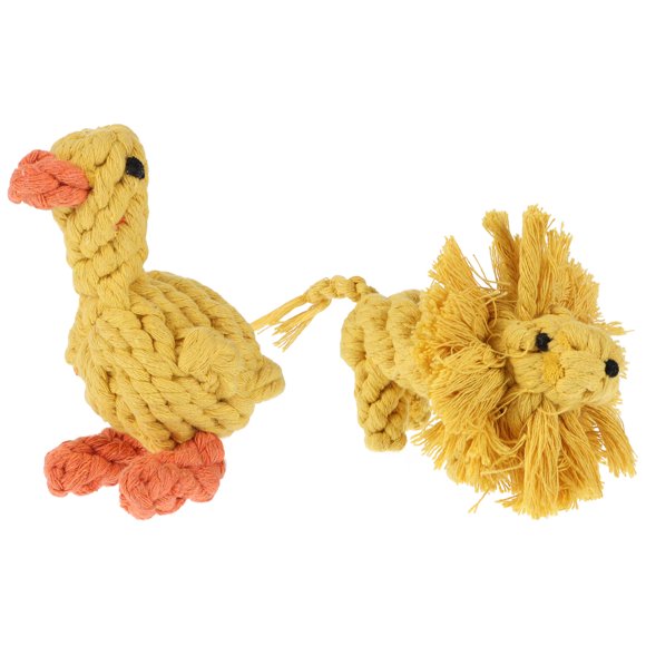 unbranded 2Pcs Entertaining Pet Toys Hand Knitted Toy For Loneliness Relief Yellow