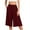 Wine, variant on Women's Capris Plus Size Wide Leg Clearance Under $10 Cropped Pants With Pockets Lightweight High Waisted Loose Cropped Pants