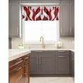 thumbnail image 5 of Kitchen Cafe Valance Curtain for Small Windows,Abstract Geometric Wave Stripes Rod Pocket Short Valances Burgundy Red White Gradient Window Treatment Panel for Living Room/Bedroom/Bathroom,42x12in, 5 of 9