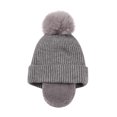 thumbnail image 2 of Diconna Kids Woolen Hat Unisex Solid Color Knitted Cap Earmuffs Hat Beanie, 2 of 7