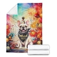 thumbnail image 2 of Hello 2025 French Bulldog Celebrates Happy New Year Firework Balloon Cozy Fleece Blanket Dog Lover Gifts Warm Soft Throw Blanket - 02024, 2 of 5