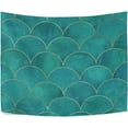 thumbnail image 2 of Coolnut Turquoise Mermaid Tapestry Washable Polyester Art Wall Hanging Blanket for Living Room Bedroom Dorm Party, 90 x 60 Inch Home Decor Gifts, 2 of 7