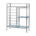 thumbnail image 1 of Benzara BM230344 Metal Serving Cart with Wine & Stemware Rack, Silver, 1 of 1