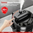 thumbnail image 5 of 9-in-1 Electric Pressure Cooker 6 Qt, Programmable Multi-Function with  Vent, Olla de Presion, Rice Cooker, Slow Cooker, Steamer, Sauté, Warmer & Sterilizer, 1000W, Stainless Steel, 5 of 8