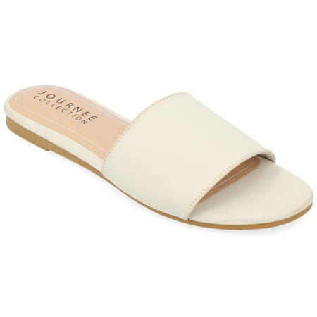 

Journee Collection Womens Kolinna Tru Comfort Foam Slip On Slide Flat Sandals