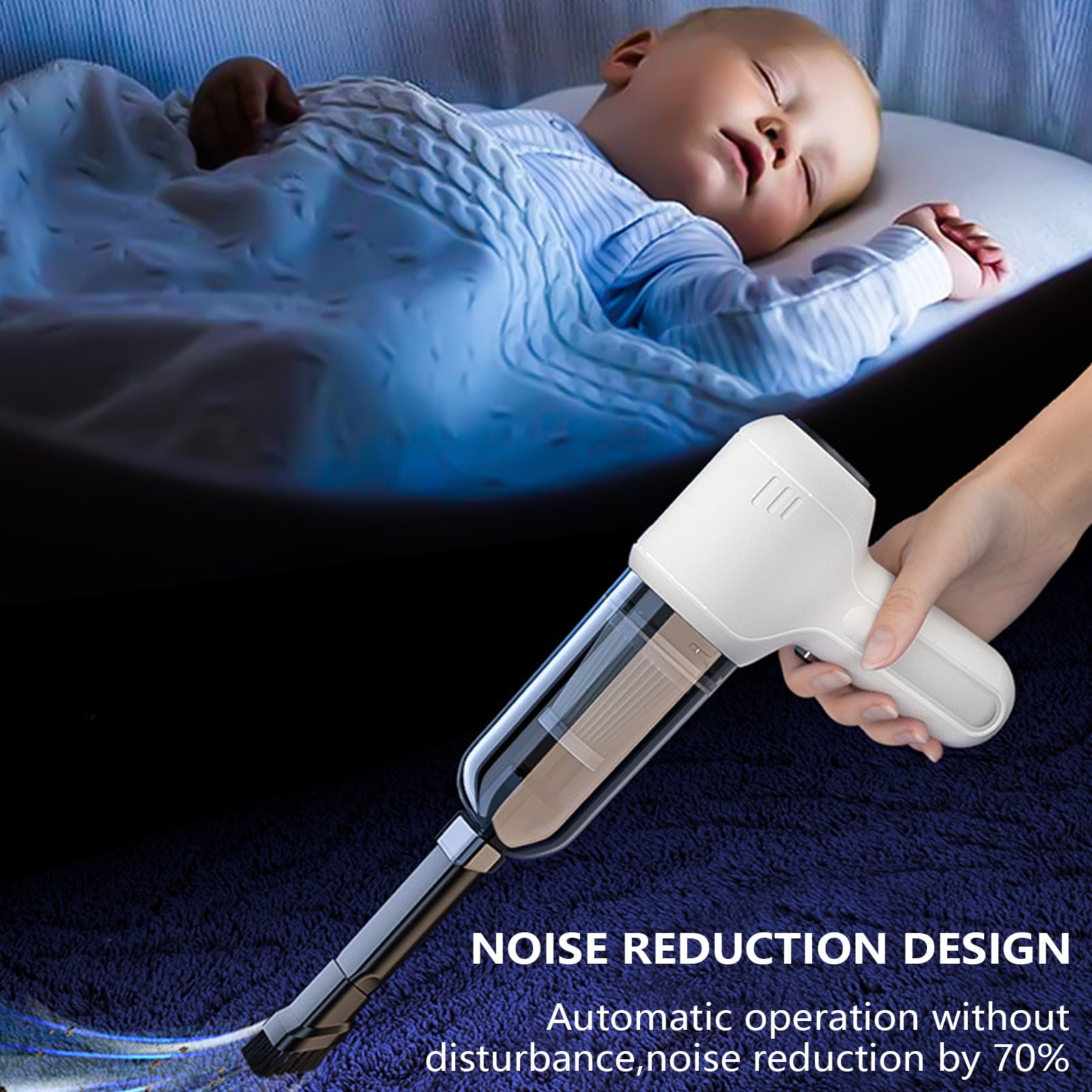 Easy to Use Car Vacuum Cleans Auto Dust Blowing with Extended Reach Handheld Car Vacuum Tool for Efficient Dust Removal