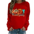 thumbnail image 2 of Wancir Long Sleeve Fall T-Shirt for Women Family Halloween Thanksgiving Tops Casual Thankful Pumpkin Turkey Graphic Tees, 2 of 4