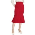 thumbnail image 4 of INSPIRE CHIC Women's Mermaid Skirt Hight Waist Metal Decor Fishtail Pencil Midi Skirt L Red, 4 of 5