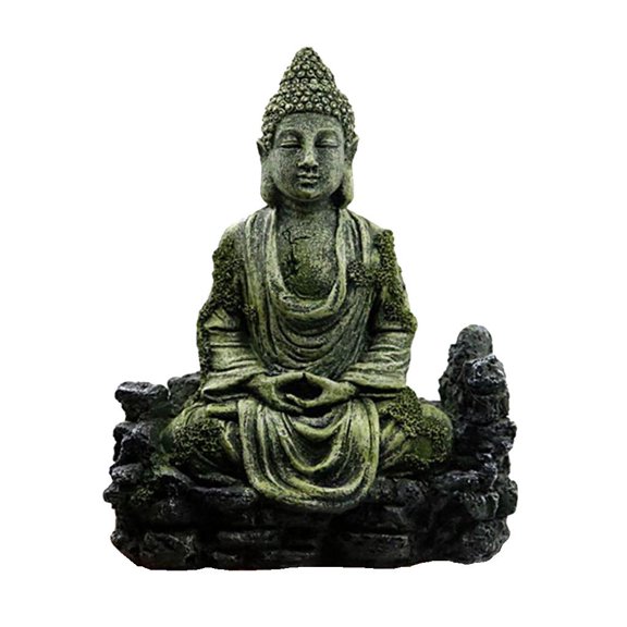 Buddha Statue Fish Tank Decoration Aquarium Ornament Resin Figurine, Wonderful for The Underwater Environment, Aquariums, Fish Tank, Gardens
