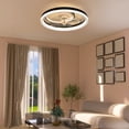 thumbnail image 2 of 20" Low Profile Reversible Ceiling Fan with Lights and Remote Control, 3-Blades Dimmable Flush Mount LED Chandelier Ceiling Light Fixture White, 2 of 10