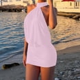 thumbnail image 2 of Summer Maxi Dresses for Womens 2026 Fashion Plus Sise Sleeveless Round-Neck Dress Solid Color Bandage Bodycon Mini Dress, 2 of 7