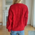 thumbnail image 4 of Alkepwun Sweaters for Women Crewneck Cute Hollowed Out Long Sleeved Loose Fall Winter Knitted Pullover Tops, 4 of 7