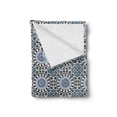 thumbnail image 2 of Orient Soft Flannel Fleece Throw Blanket, Retro Style Motifs Mosaic Ceramic Design Traditional Culture Print, Cozy Plush for Indoor and Outdoor Use, 70" x 90", Grey White Blue, by Ambesonne, 2 of 5