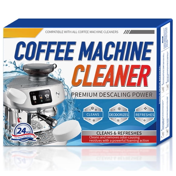 Tabletas de Limpieza para Cafeteras, Elimina Grasa y Aceite, Compatible con Cafeteras Automáticas, Semiautomáticas, de Cápsula y Tradicionales, 24 Tabletas