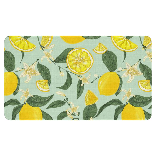 Lemon Fruit Linen Non-slip Floor Mat, Entryway Doormat Durable Low-Profile Mat Home Decor, Rug Washable Kitchen Bathroom Laundry Bedroom Living Room Door Mat 30x17in