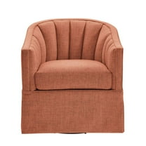 Comfort Pointe Sanibel Coral Polyester Fabric Skirted Swivel Accent Chair