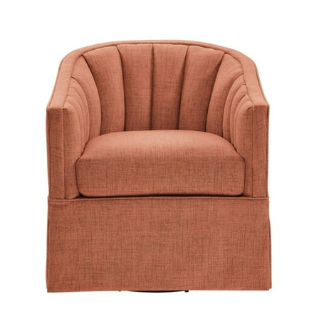 Comfort Pointe Sanibel Coral Polyester Fabric Skirted Swivel Accent Chair