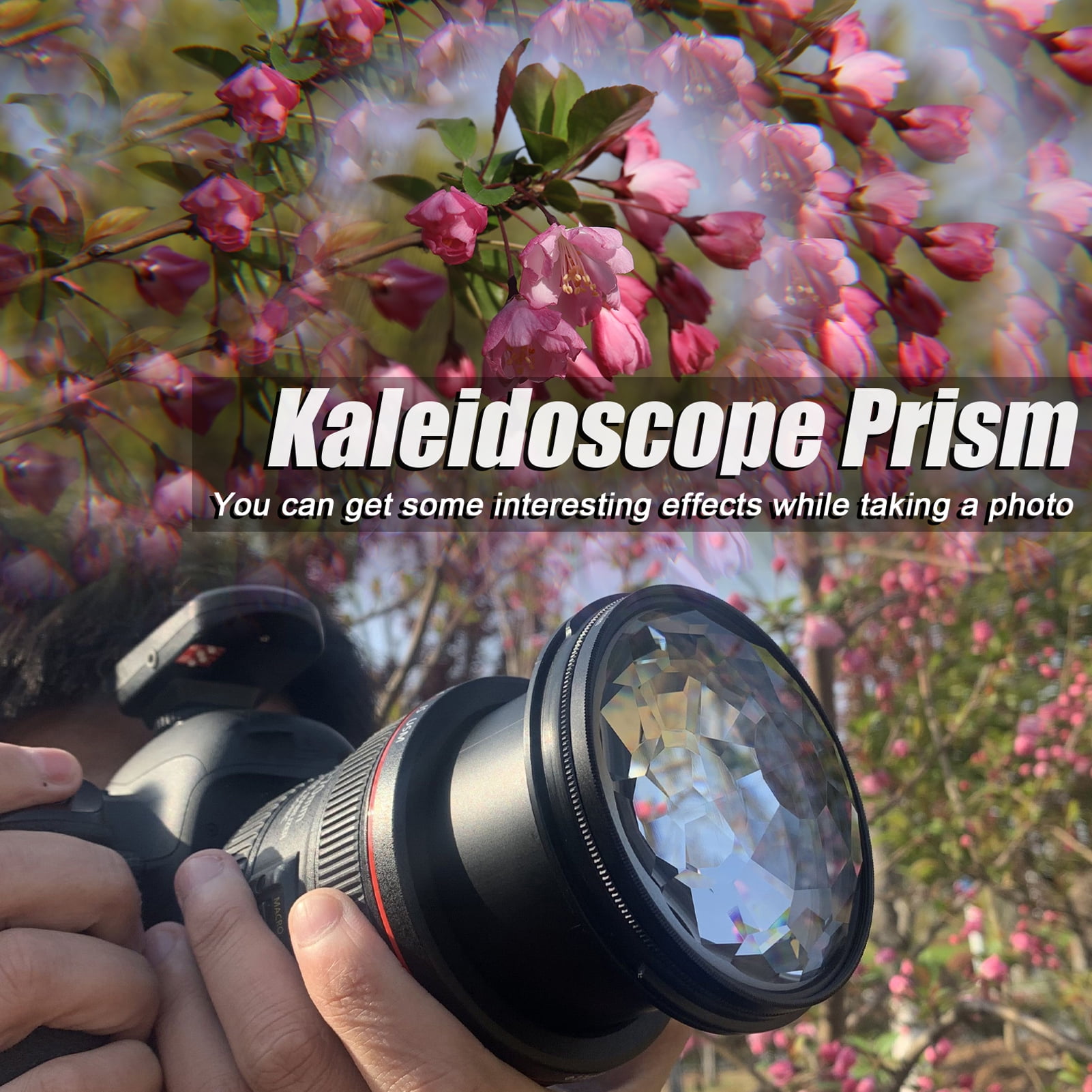 Tomshine Camera Glass Filter,77mm Kaleidoscope Prism Camera Glass Filter Variable Number of Subjects SLR Photography Accessories
