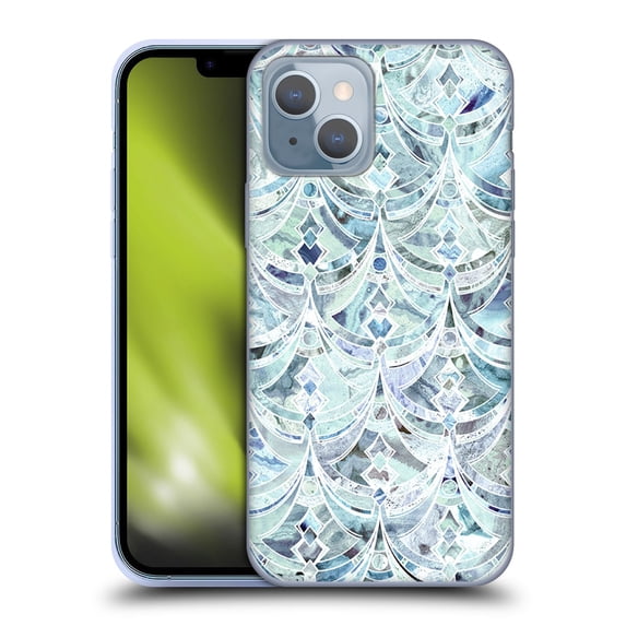 Head Case Designs Officially Licensed Micklyn Le Feuvre Marble Patterns Ice And Diamonds Art Deco Pattern Soft Gel Case Compatible with Apple iPhone 14