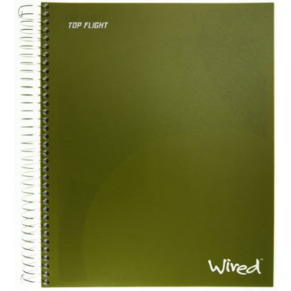 Top Flight Wired 5 Subject Wirebound Notebook College Rule Color May Vary (Pack of 4)