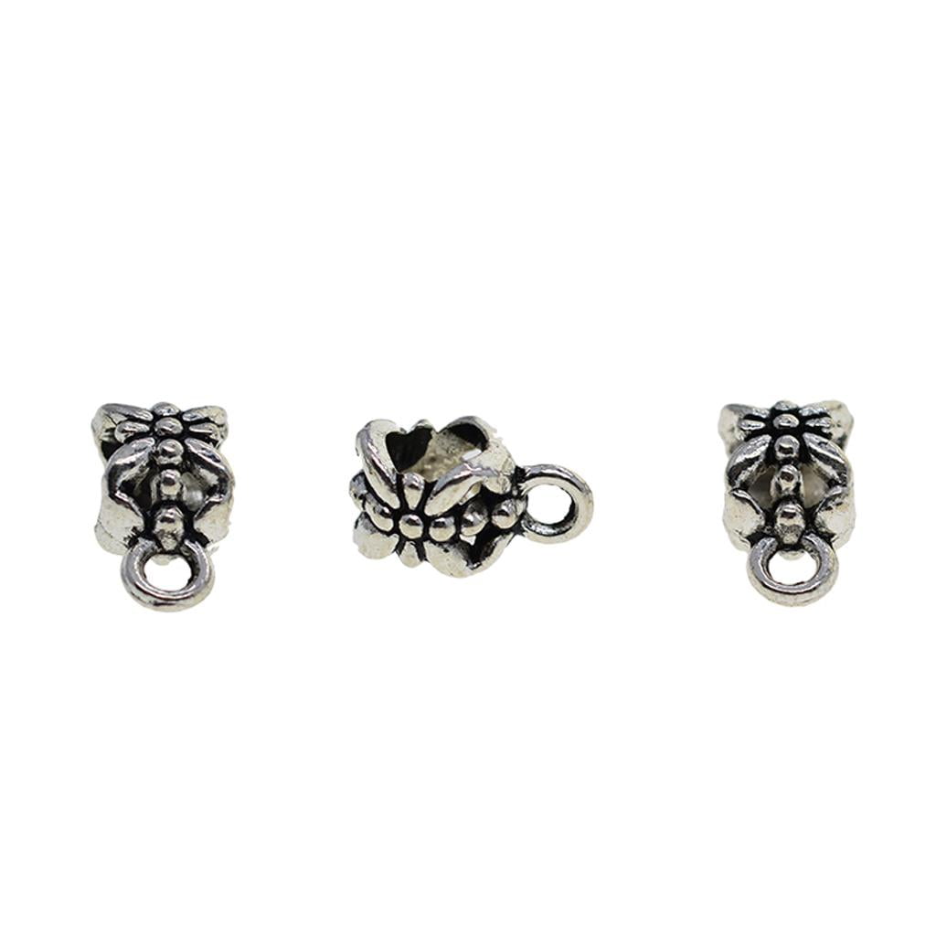 HOMYL 2x100Piece Tibetan Hanger Bail Tube Beads for Jewelry Making 4 Pcs