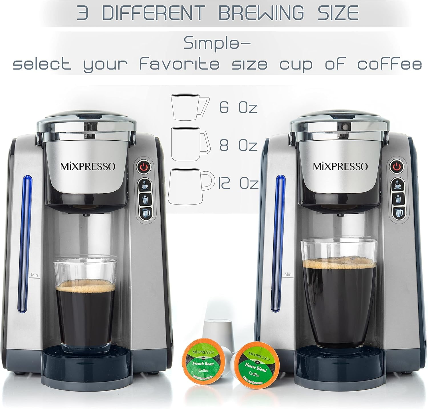 Mixpresso Dual Coffee Maker Single Serve Coffee Brewer, Ground and K Cup