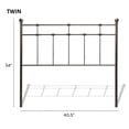 thumbnail image 5 of Dexter Metal Headboard Panel with Decorative Castings and Finial Posts, Hammered Brown Finish, Twin, 5 of 5