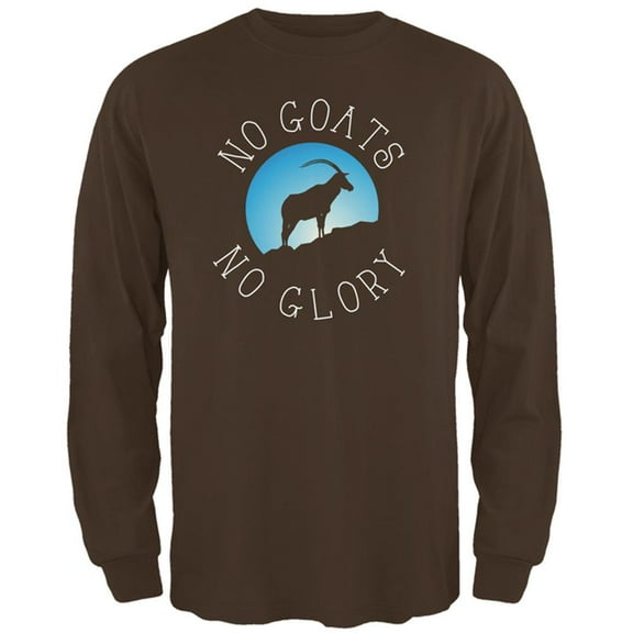 No Guts Goats No Glory Mens Long Sleeve T Shirt Brown 2XL