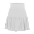 thumbnail image 3 of Riforla Women's Plain Pleated Skirt Women's Sports Waistband Skirt A Line Womens Skirts White S, 3 of 3