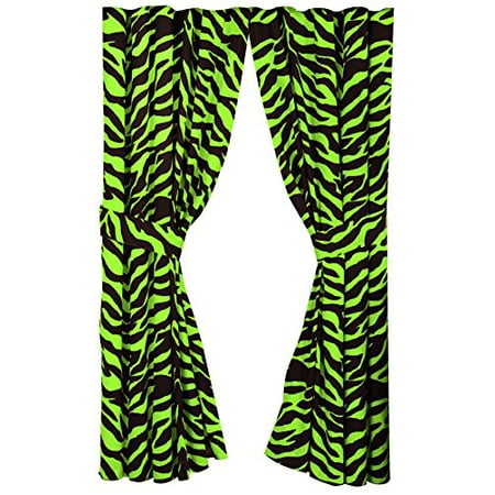 Karin Maki Zebra - Karin Maki Zebra Rod Pocket Curtains, Lime