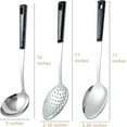 thumbnail image 2 of Juego de 3 cucharas para servir de acero inoxidable con cuchara ranurada, cuchara para servir y cucharas perforadas, cucharón para sopa, juego de utensilios de cocina., 2 of 5