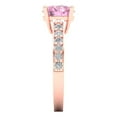 thumbnail image 3 of 2.3 ctw Solitaire with Zirconia Diamond Accents Anniversary Ring for Women | Round Cut Simulated Pink Diamond | Hyperallergenic Solid 14K Rose Gold, 3 of 8