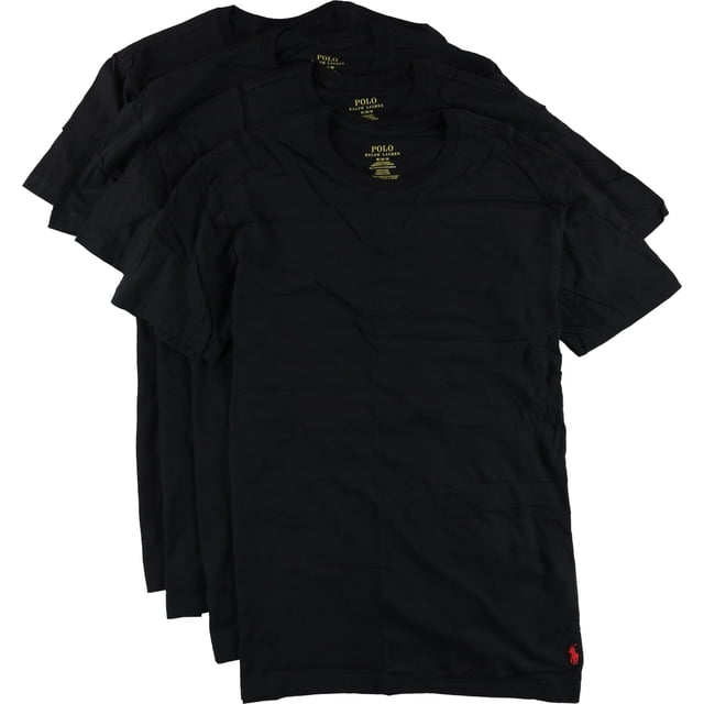 Ralph Lauren - Camiseta básica para hombre (4 unidades), color negro, talla mediana