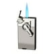 thumbnail image 2 of Encendedor de metal a prueba de viento | Balancín de Llama Dual Recargable de Carga Directa | Arco azul butano recargable | Tamaño de bolsillo compacto para barbacoa, camping, regalos | Caja de, 2 of 4