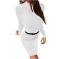 thumbnail image 1 of Vestido de suéter ajustado a la cadera Sexy de cuello alto de manga larga de Color sólido a la moda para mujer Fridja  NMB2884, 1 of 7