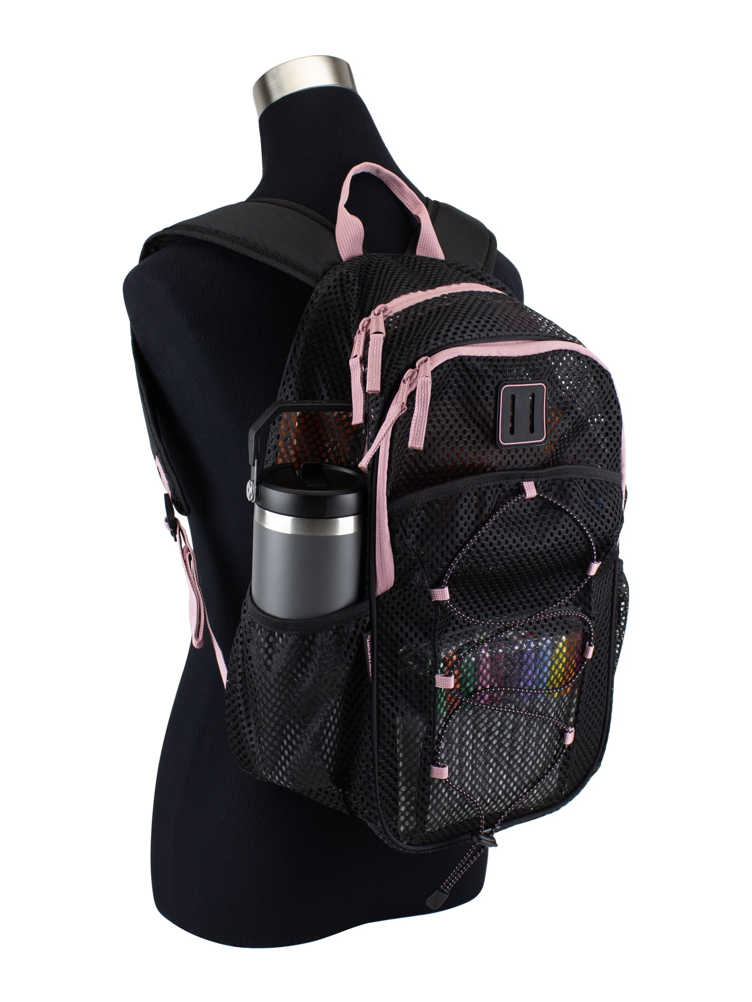 Eastsport Unisex Magna Pro Mesh 17" Backpack, Black/Lilac