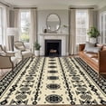 thumbnail image 2 of Black Khaki Boho Area Rugs Collection 8'x10', Vintage Ethnic Tribe Abstract Art Retro Non Slip Indoor Rectangle Throw Runner Rug Floor Mat Carpet for Living Room Dining Table Bedroom Nursery, 2 of 9
