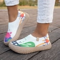 thumbnail image 4 of Dakaela Knit Slip on Shoes for Women 2026 Fashion Print Casual Walking Running Tennis Sneakers Thick Soft Sole Work Loafers Size 6-10 White, 4 of 7