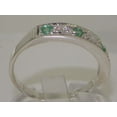 thumbnail image 3 of LBG 18k White Gold CubicZirconia and Emerald Womens Band Ring - Sizes 4 to 12 Available, 3 of 5