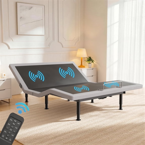 Yiree Electric Adjustable Bed Frame 11.8 High inch Massage USB Ports, Full Size